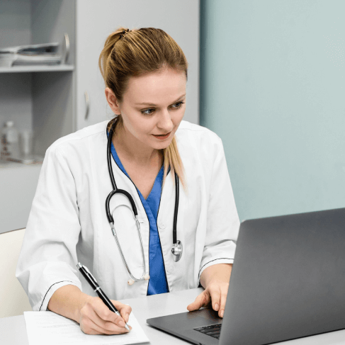 Doctor using from Certified Translation Services used to translate medical reports for treatment with accuracy.