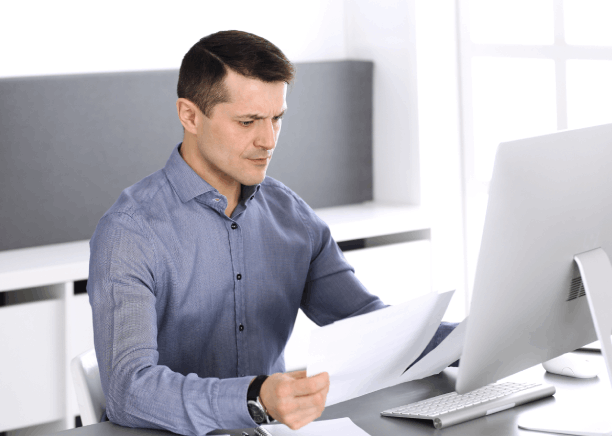 A customer uses professional Bank Statement translation services in Massachusetts with language options.