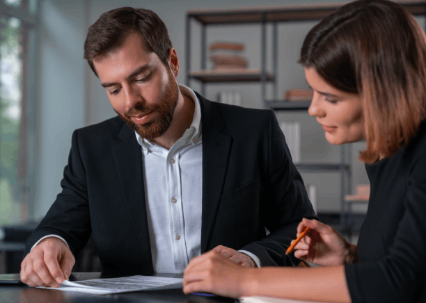 A manager signs an NDA while Translation Services in Lynn handles multilingual document translation with strict.